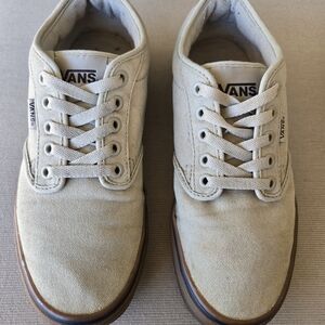 Vans Authentic Canvas Gum Sole Khaki Tan Low Top Men's 7 Women's 8.5